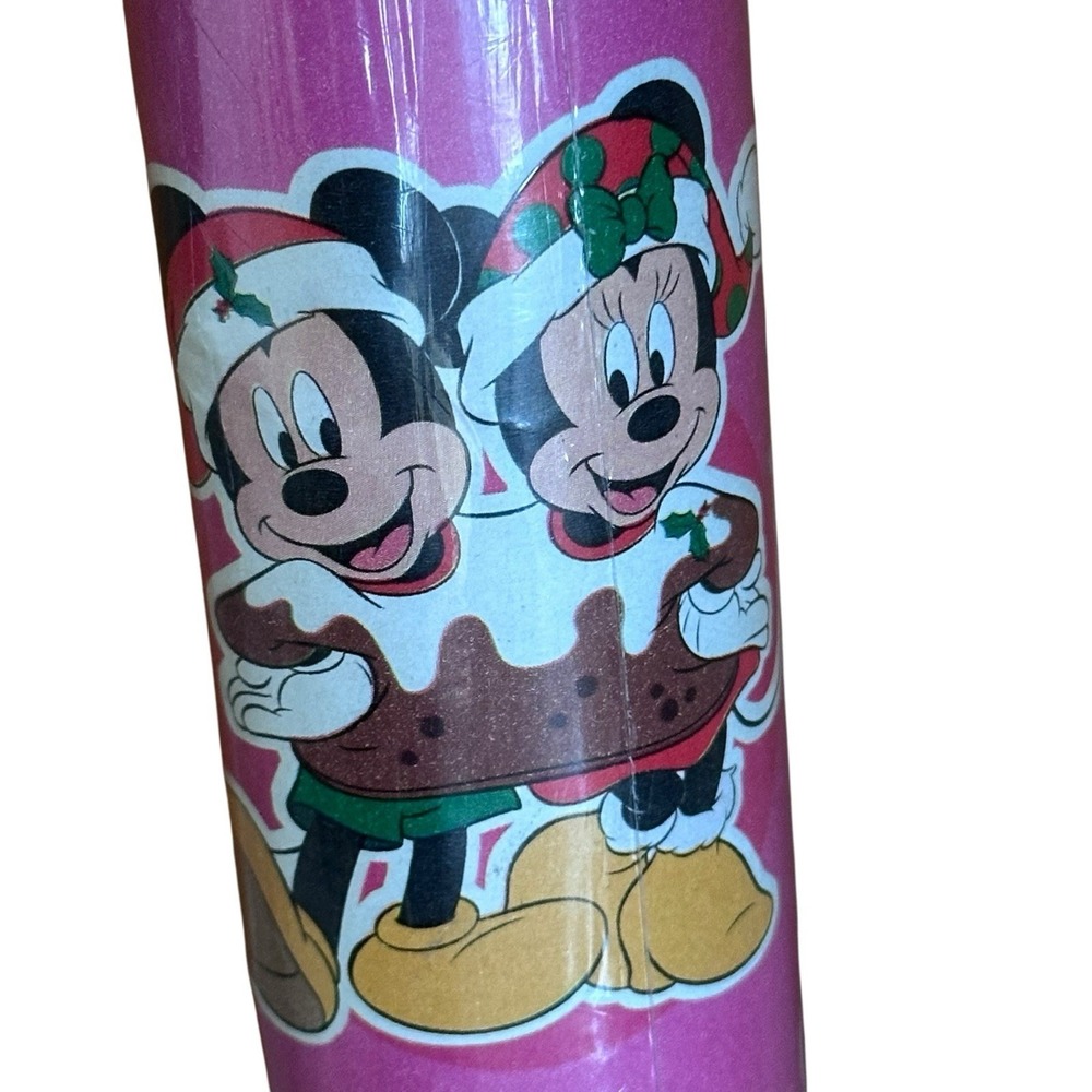 Vintage Disney Christmas Wrapping Paper Mickey & Minnie Mouse 60‎ Sq ft Sealed